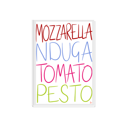 Italian Lovers witty kitchen wall art print by Peak Prints featuring a humorous and relatable design for home decor.