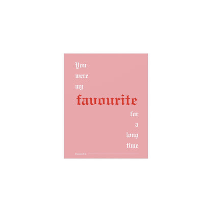Pink, white, and red Fontaines DC Favourite poster by Glow On Prints featuring band artwork on paper.