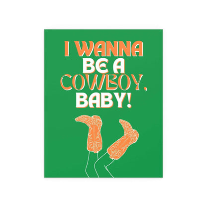 Colorful CMAT "I Wanna Be a Cowboy, Baby" poster by Glow On Prints featuring vibrant tricolour artwork.
