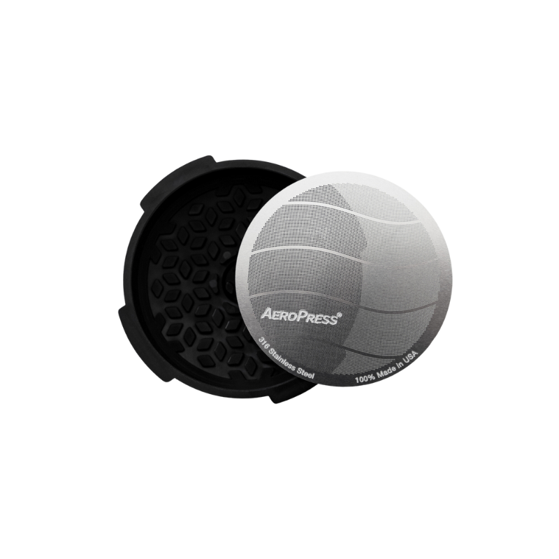 Contact Coffee Company AeroPress Flow Control Filter Cap, gear accessory for enhancing AeroPress coffee brewing.