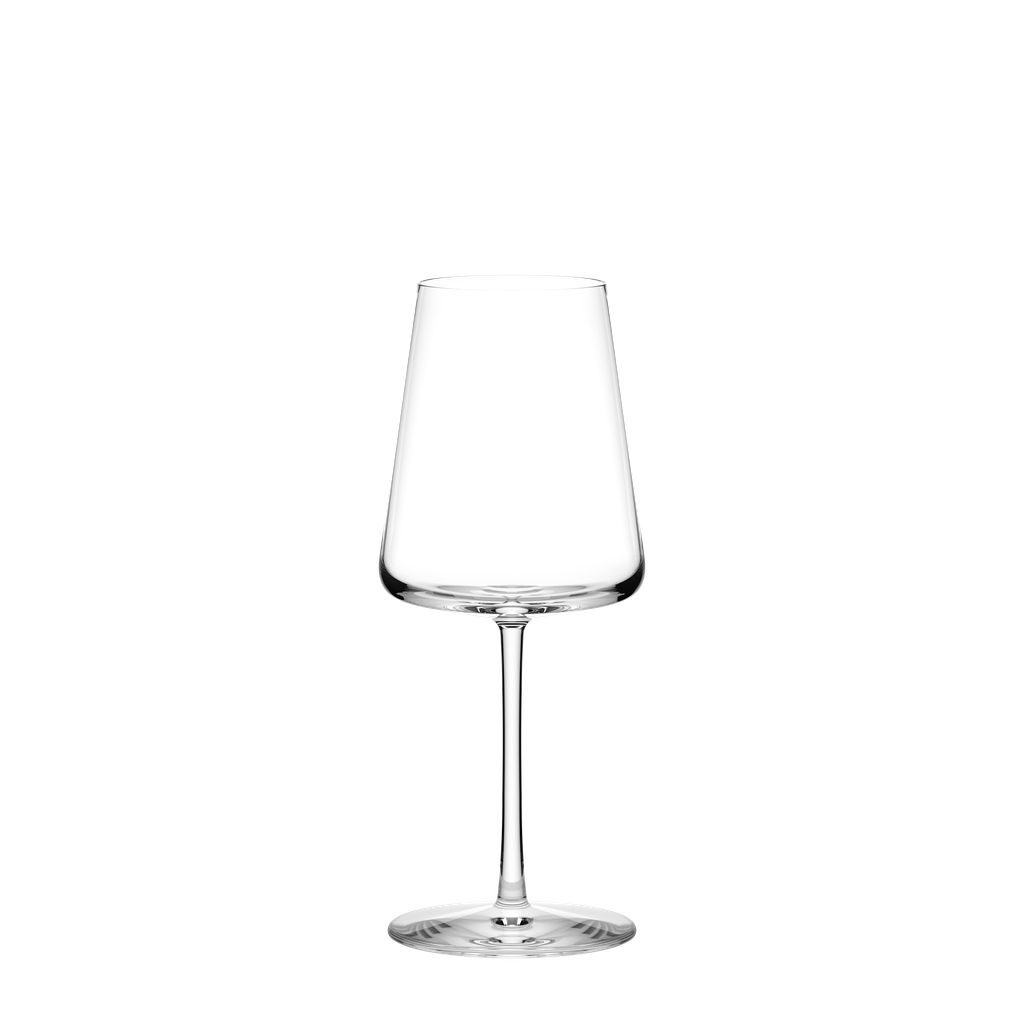Set of six Stolzle Power White Wine Glasses, 400ml capacity, clear glassware with elegant stems for serving white wine.