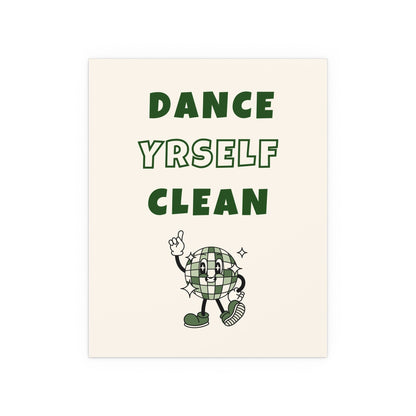 LCD Soundsystem Dance Yrself Clean poster with off-white and green design by Glow On Prints, showcasing bold typography and modern artwork.