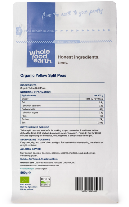 Organic Yellow Split Peas