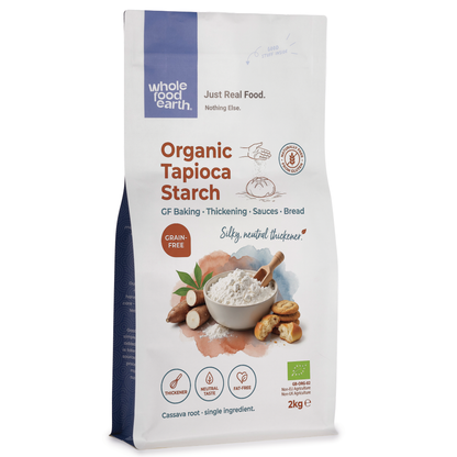 Organic tapioca starch from Whole Food Earth, a natural gluten-free flour and grain product for cooking and baking.