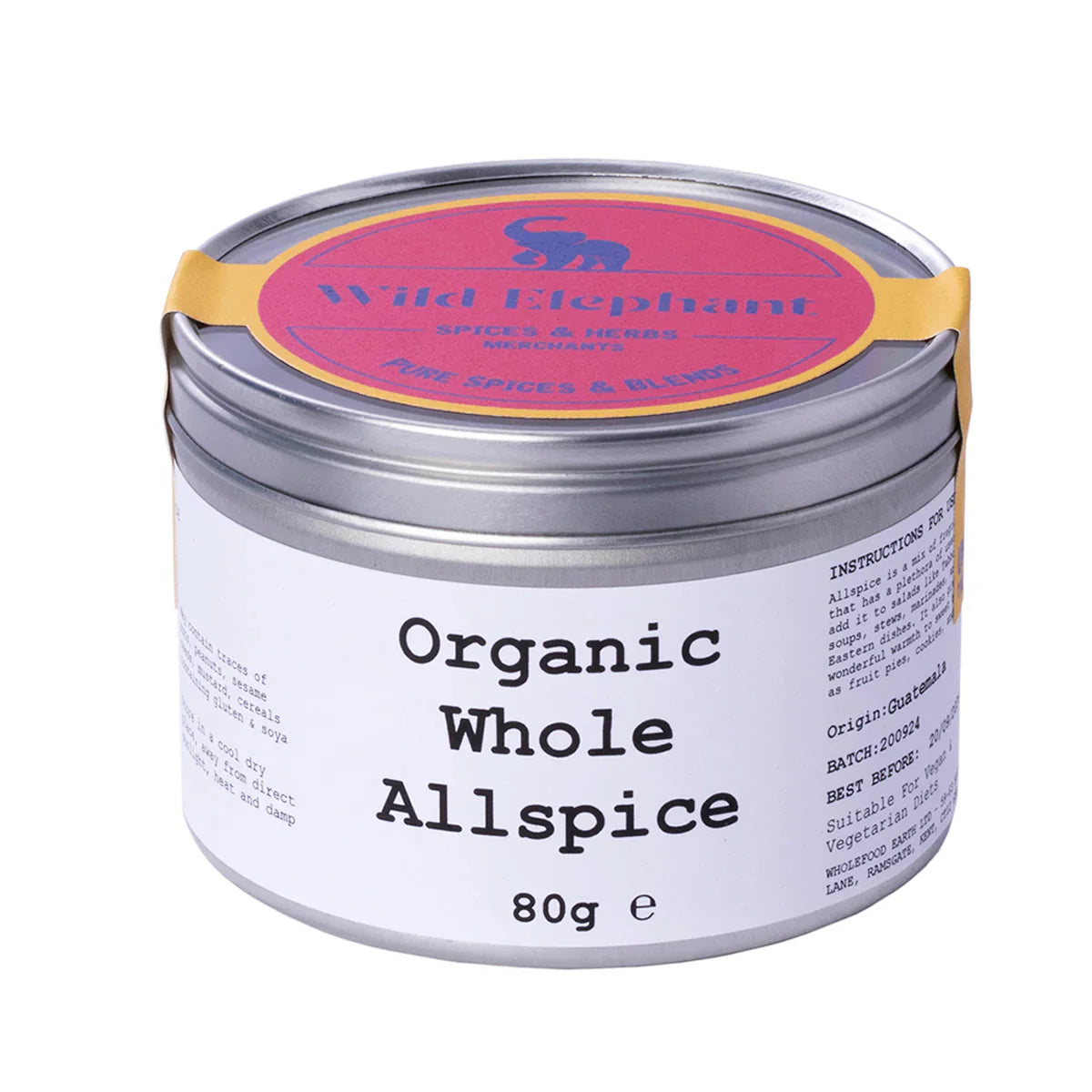Organic Whole Cloves from Wild Elephant, Whole Food Earth, showing a jar of aromatic whole cloves for cooking and baking.