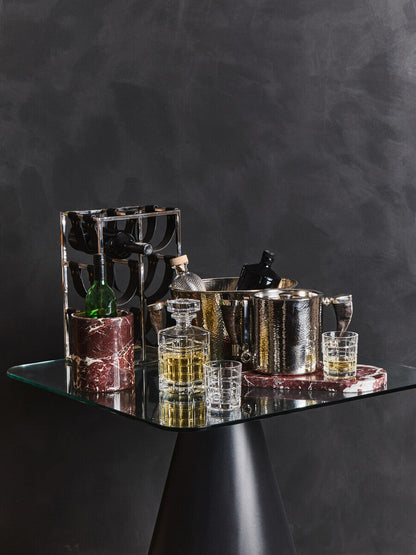Orsina Haven Horn Handle wine cooler with sculptural horn handles and polished metal finish