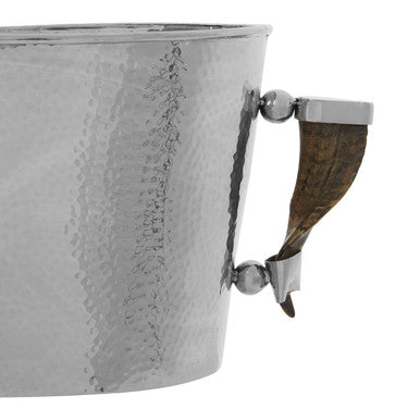 Orsina Haven wine cooler with horn handle and textured finish for tabletop entertaining
