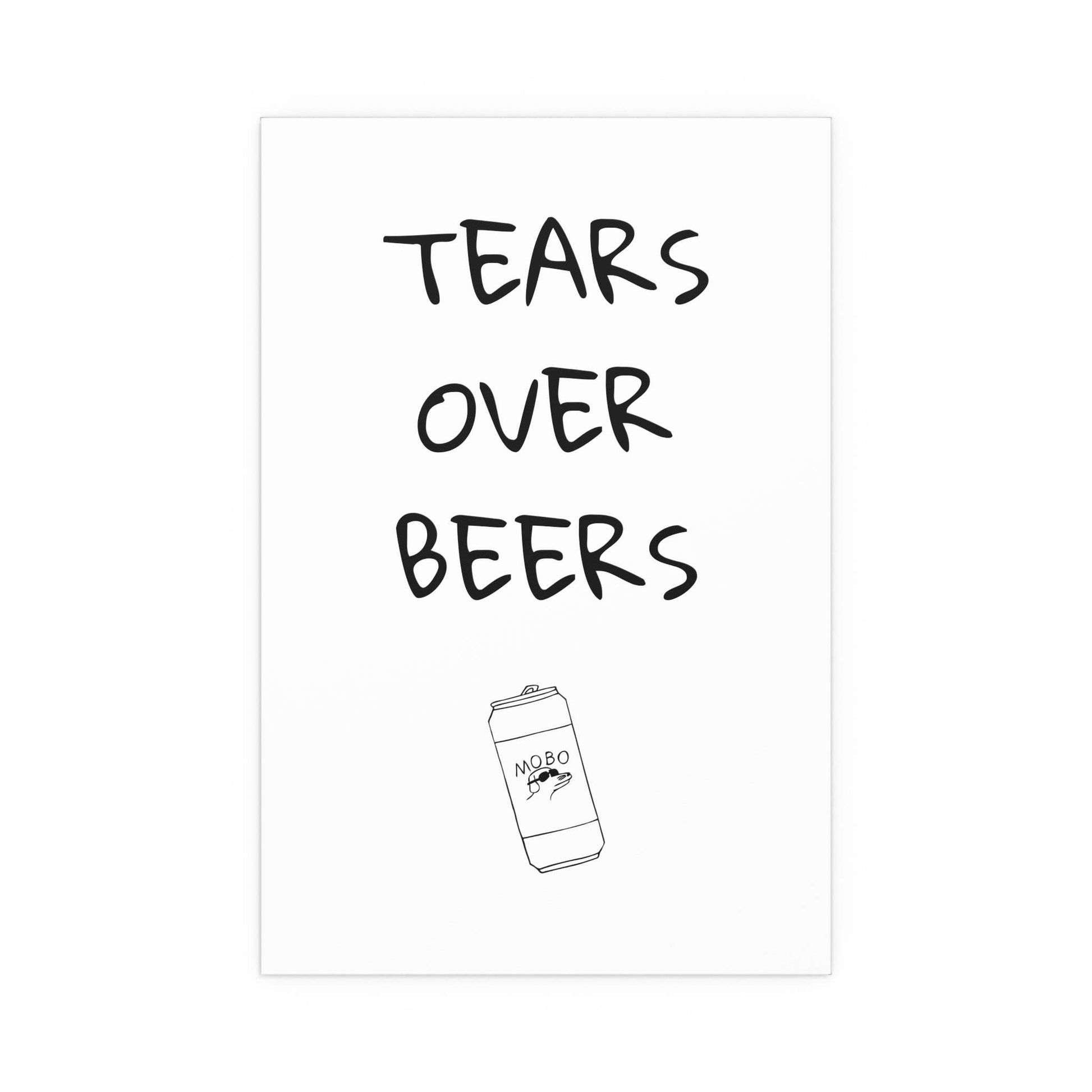 Modern baseball poster featuring Tears Over Beers print by Glow On Prints, showcasing vibrant baseball-themed artwork on a decorative poster.