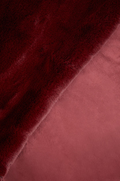 Bosie Red Wine Faux Fur Throw | Lamina