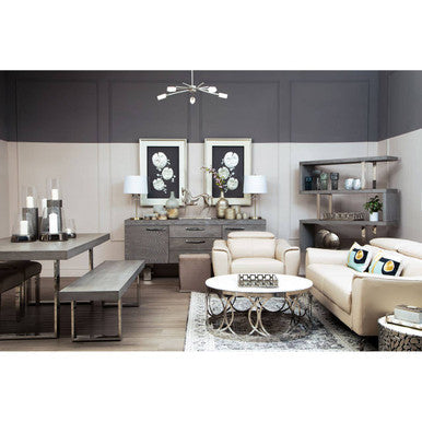 Silver leaf design wall art with wooden frame by Orsina