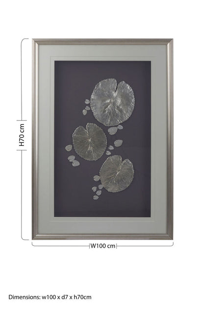 Silver Leaf Design Framed Wall Art | Nason
