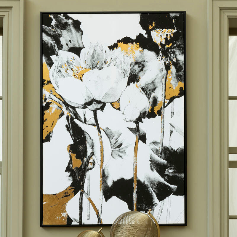 Orsina Astratto black and white abstract floral wall art with bold monochrome botanical forms