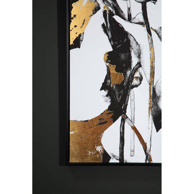 Orsina Astratto black and white abstract floral wall art print with bold botanical shapes