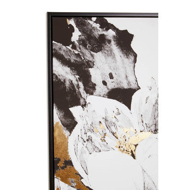 Orsina Astratto black and white abstract floral wall art print featuring bold modern botanical shapes