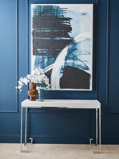 Orsina Astratto blue and black brushstroke wall art with abstract painted design