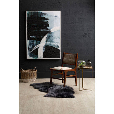 Orsina Astratto blue and black brushstroke wall art with abstract painted design