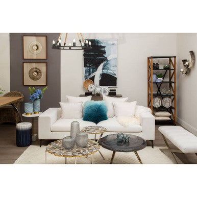 Orsina Astratto blue and black brushstroke wall art on a white background