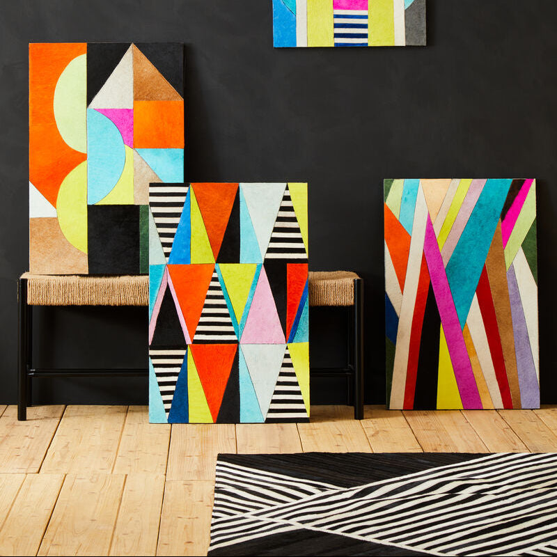 Genuine leather abstract wall art by Orsina, Safira design