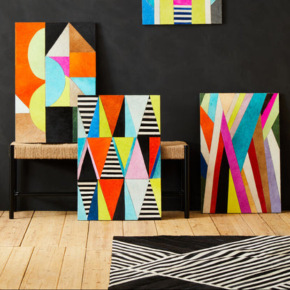 Genuine leather abstract wall art by Orsina, Safira design
