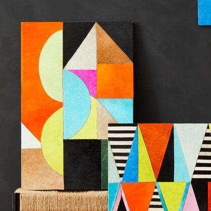 Genuine leather abstract wall art by Orsina, featuring textured organic shapes in neutral tones