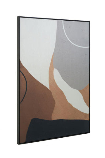 Neutral abstract canvas wall art by Orsina, featuring soft beige and gray tones in an Astratto design