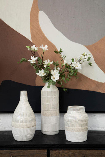 Neutral abstract canvas wall art by Orsina, featuring soft beige and gray tones in an artistic composition