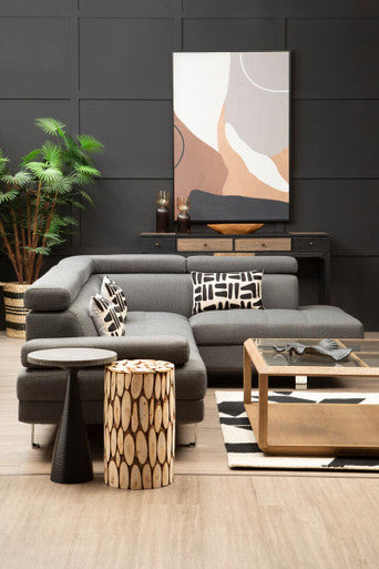 Neutral abstract canvas wall art by Orsina, featuring soft beige and cream geometric forms from the Astratto collection
