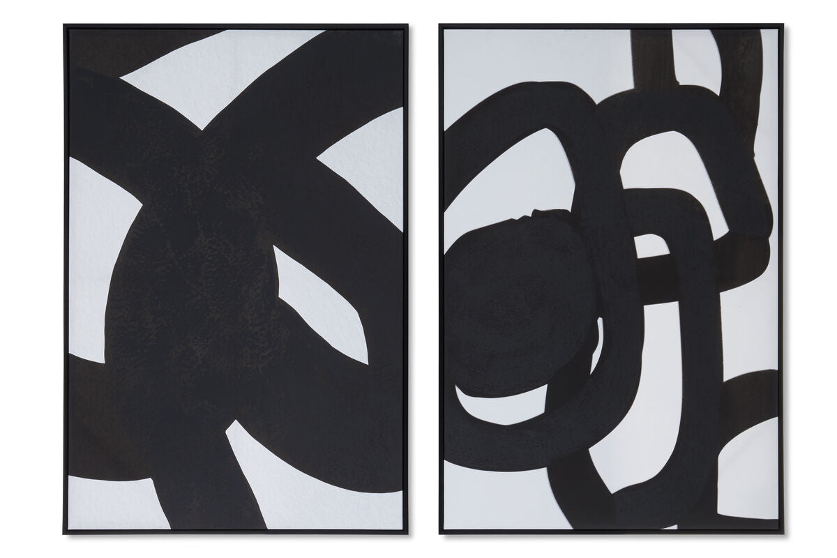 Set of two abstract wall art prints by Orsina, Astratto design in complementary neutral tones