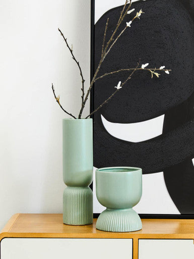 Set of two abstract wall art prints by Orsina, featuring modern artistic designs for home decor