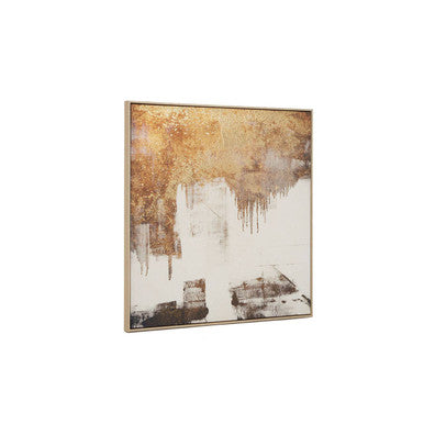 Abstract gold foil wall art by Orsina, featuring a textured Astratto design in metallic gold tones