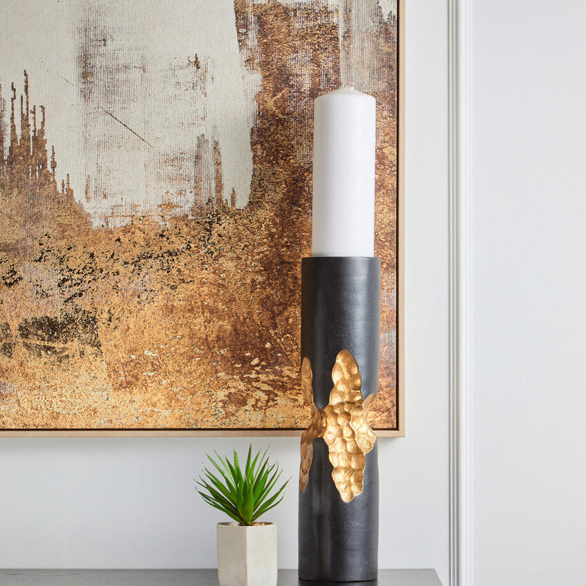 Orsina Astratto abstract gold foil wall art with textured metallic design