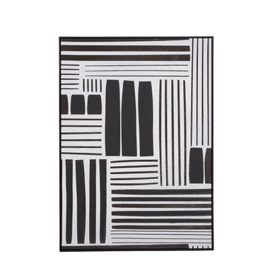 Retro Grace Stripes abstract wall art by Orsina, featuring layered retro stripes in muted tones
