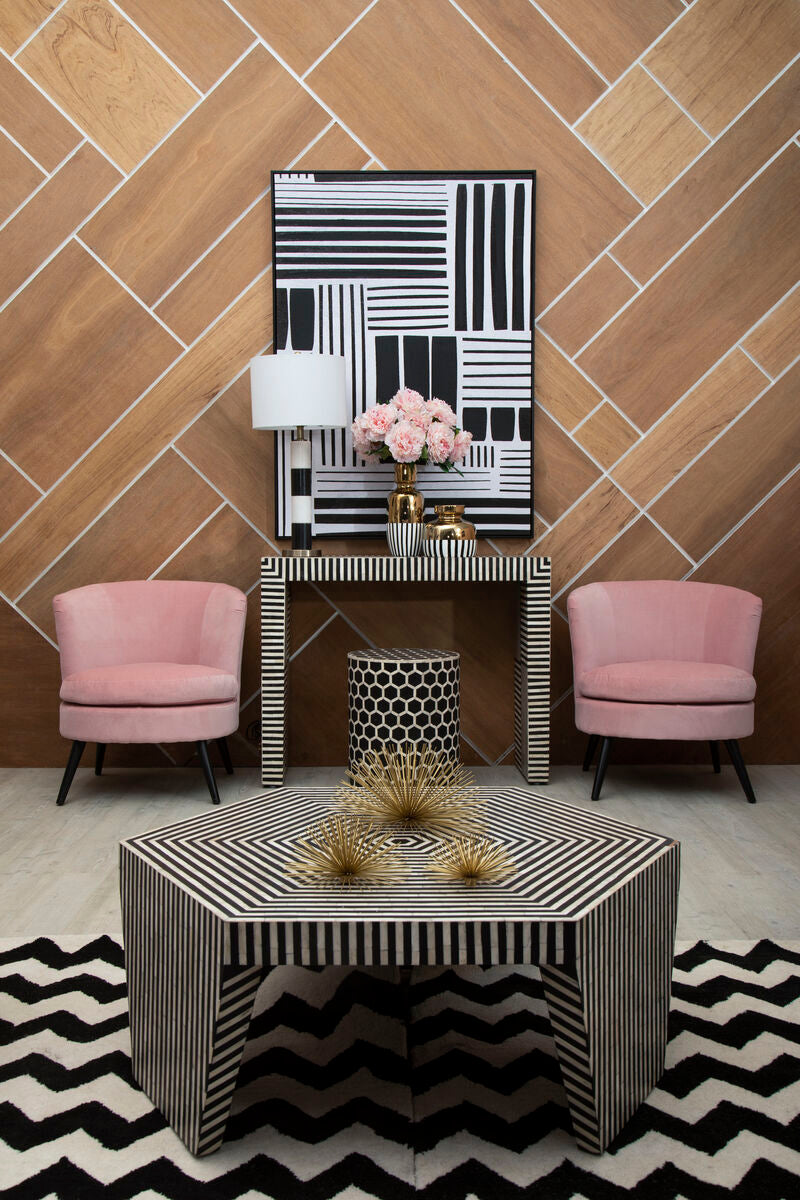 Retro Grace Stripes wall art by Orsina, featuring an abstract striped design in retro-inspired colors