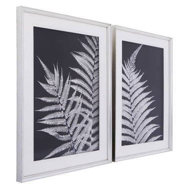 Set of two Nason leaf print wall art pieces in coordinating frames by Orsina