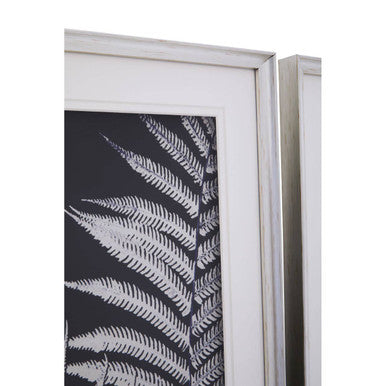 Orsina Nason set of two leaf print wall art pieces in complementary botanical designs