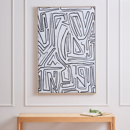 Abstract Black and Cream Textured Wall Art | Astratto