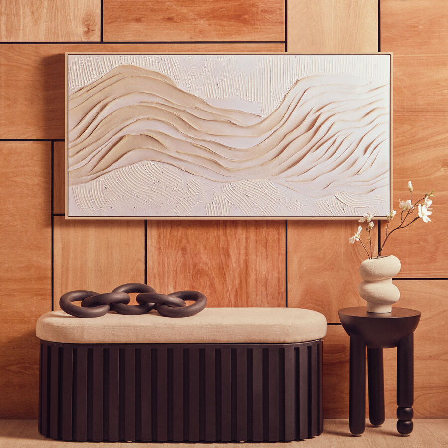 Cream textured abstract wall art by Orsina, Astratto