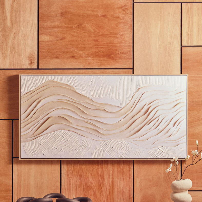 Cream textured Astratto wall art by Orsina in a neutral abstract design