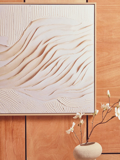 Cream textured Astratto wall art by Orsina in a minimalist abstract design