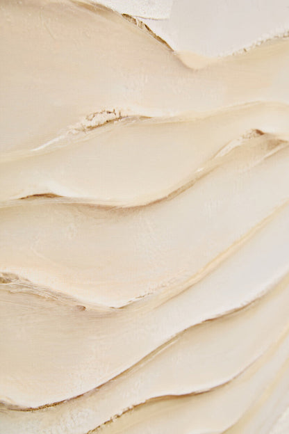Cream textured Astratto wall art by Orsina, featuring an abstract raised surface pattern