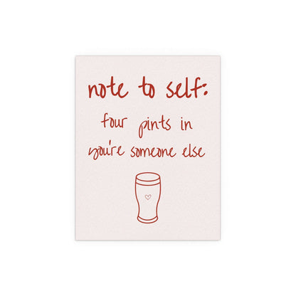 Olivia Dean "Note To Self" poster by Glow On Prints featuring a stylish design and bold typography on high-quality paper.