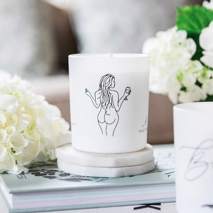 Avalon Home UK Powerhouse Natural Wax Glass Candle with a clear glass jar and white wax, suitable for home decor and ambient lighting.