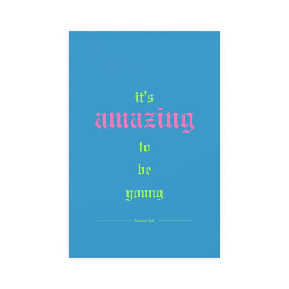 Romance Blue Fontaines DC poster by Glow On Prints, featuring band artwork with vibrant blue tones and artistic design.