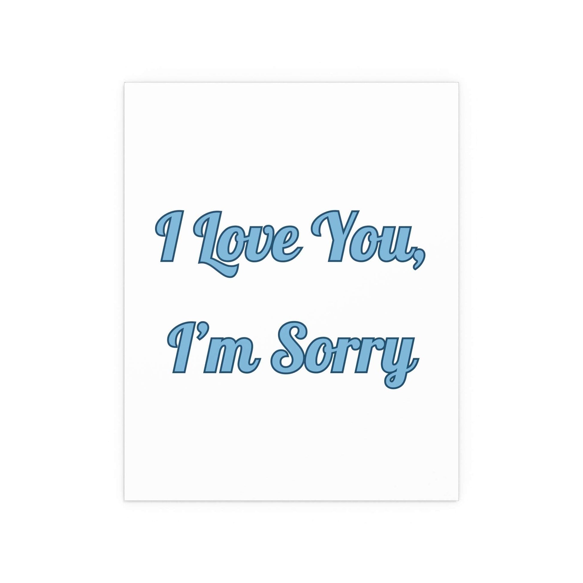 White and blue poster of Gracie Abrams' "I Love You, I'm Sorry" by Glow On Prints, featuring artistic typography and design.