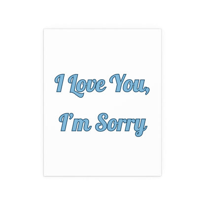 White and blue poster of Gracie Abrams' "I Love You, I'm Sorry" by Glow On Prints, featuring artistic typography and design.