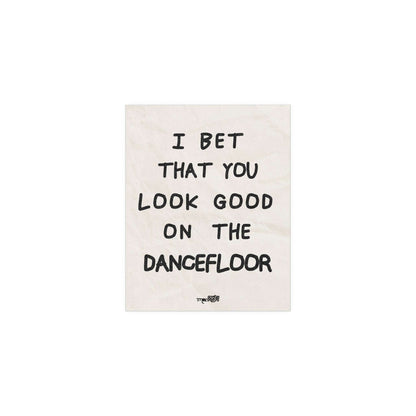 Arctic Monkeys poster titled "I Bet You Look Good on the Dancefloor" by Glow On Prints, featuring band artwork and vibrant design.