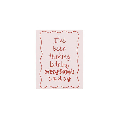 Pink and red Olivia Dean "Everybody's Crazy" poster by Glow On Prints featuring vibrant musical artwork.