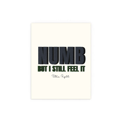 Colorful Title Fight band poster titled "Numb, But I Still Feel It" by Glow On Prints, featuring vibrant graphic design.