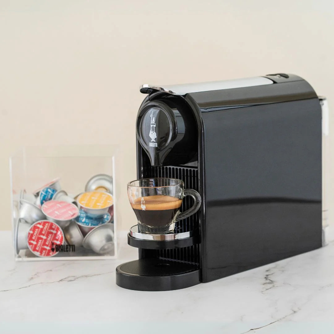Bialetti CF92 Gioia Plus coffee machine by Brew Italia, compact espresso maker with stainless steel design and modern interface.