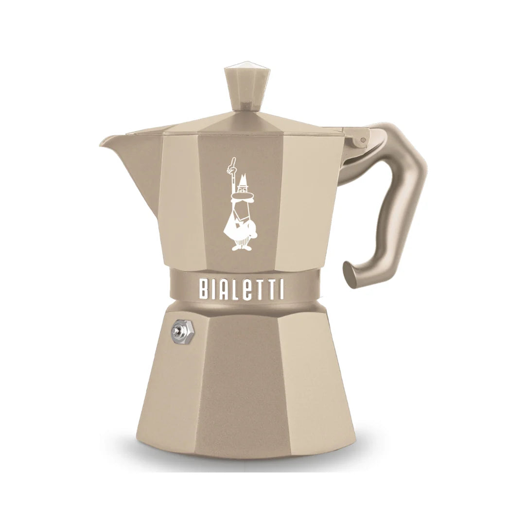 Bialetti Brew Italia Moka Octagonal Induction coffee maker with stainless steel body and octagonal design.